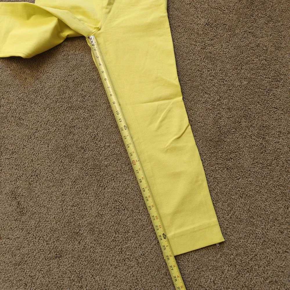 COS Womens Yellow Slim Leg‎ Side Zip Ankle Zip Trousers Pants Size 8 Stretch